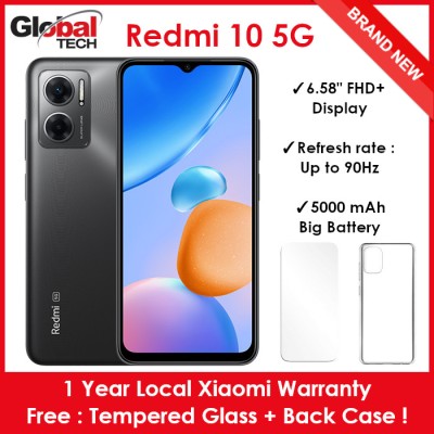 小米红米10 5G 128GB ROM+6GB RAM（全球版）（小米本地保修1年）（免费：钢化玻璃+后盖）